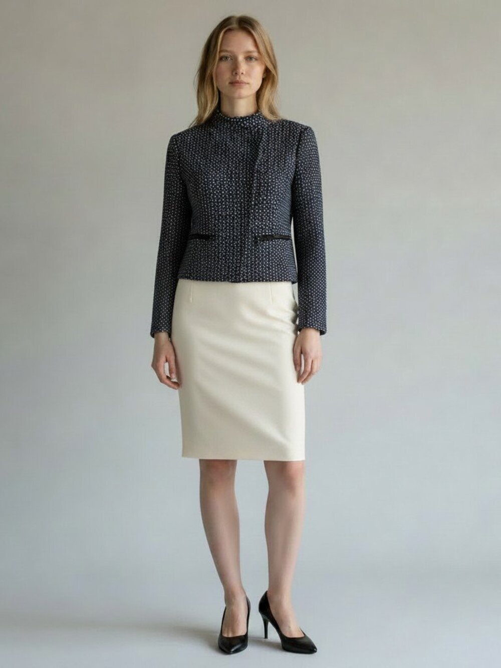 ANN TAYLOR tweed cropped career multicolor BLAZER JACKET size 2